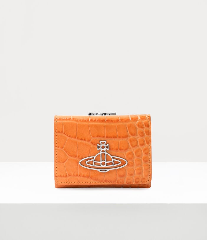 Vivienne Westwood CROCODILE THIN LINE ORB SMALL FRAME WALLET